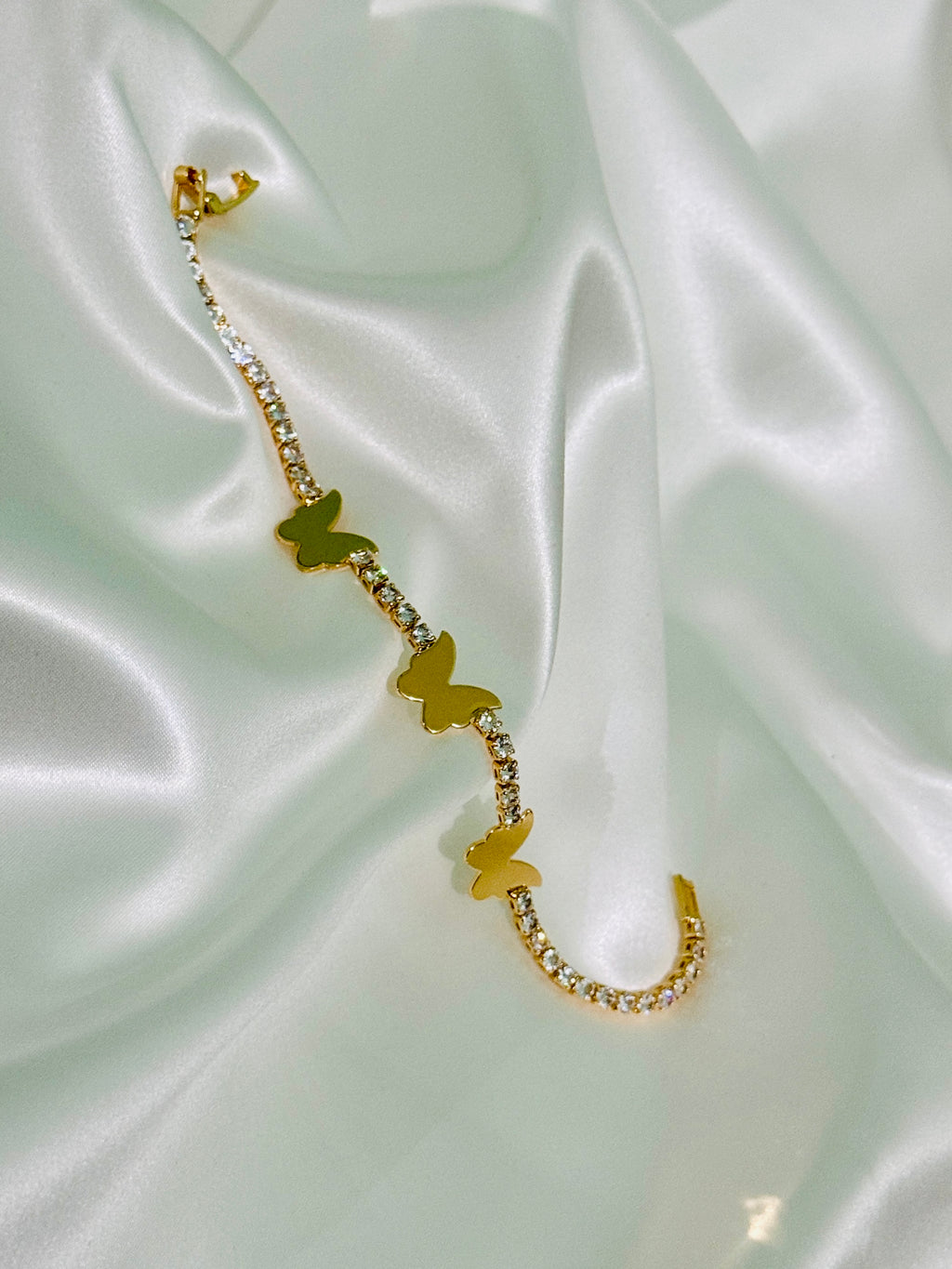 Golden Butterfly Tennis Bracelet