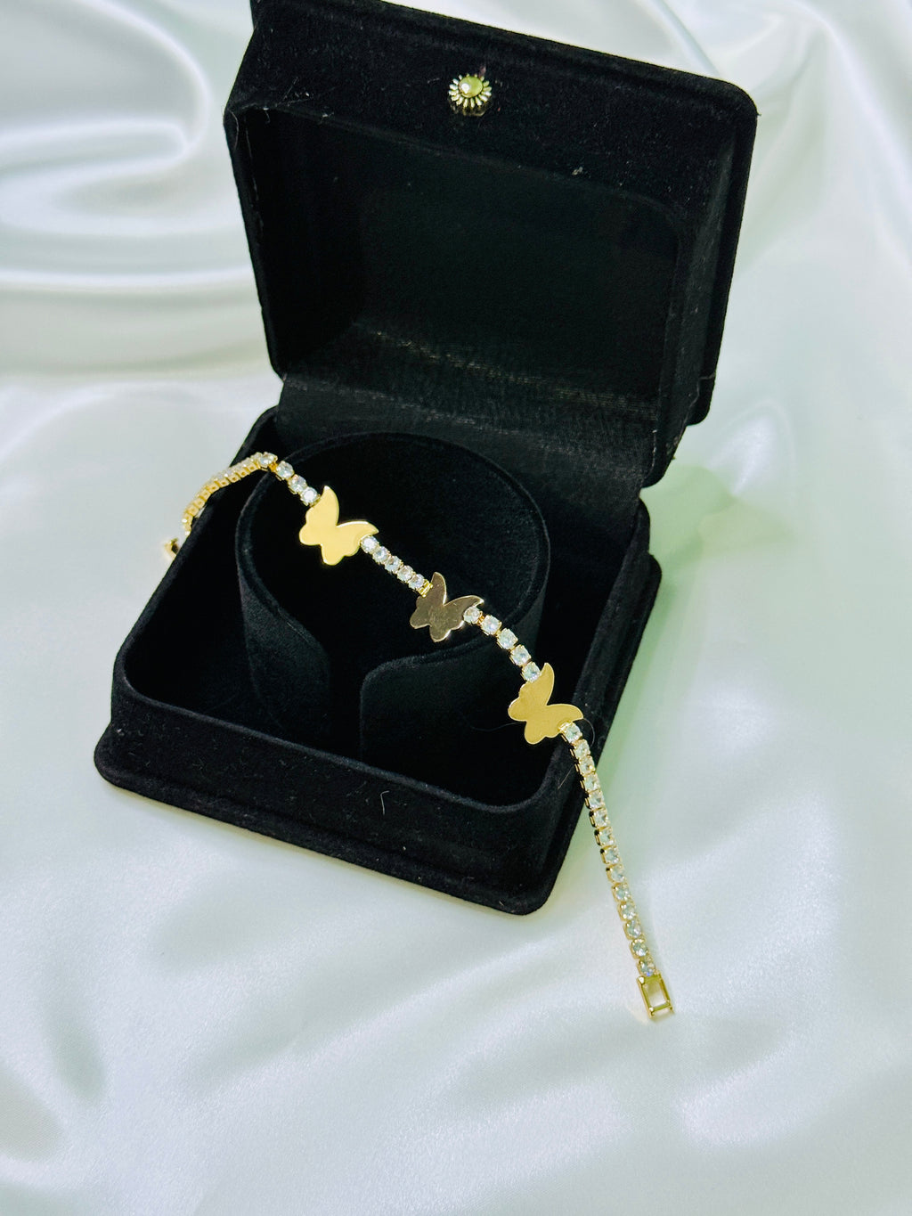 Golden Butterfly Tennis Bracelet