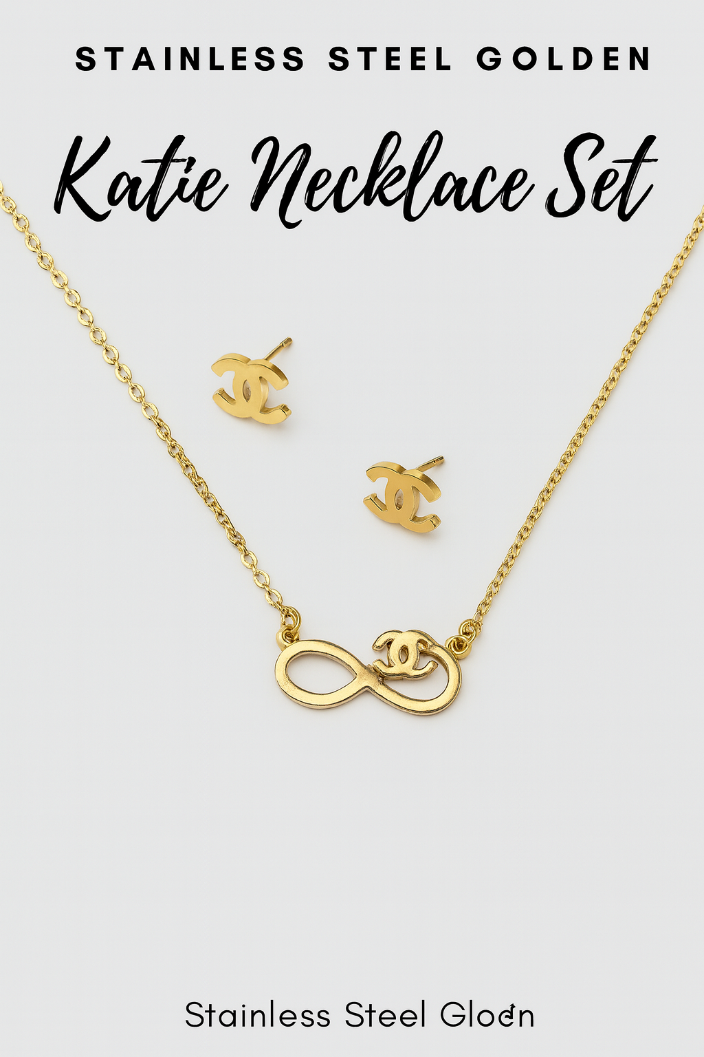 Golden Infinity Charm Jewelry Set